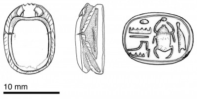 Figure 2. Drawing of Sheshonq I scarab found at Khirbat Hamra Ifdan, Jordan.